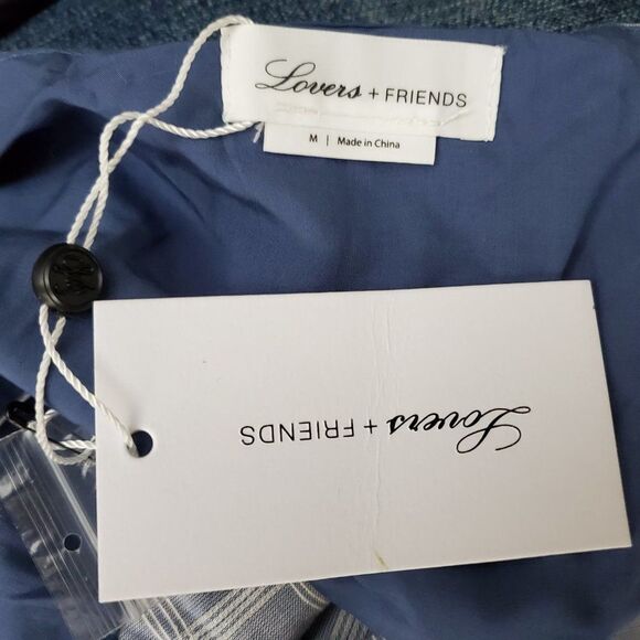 NWT Lovers + Friends tie front plaid crop top M - Picture 6 of 6